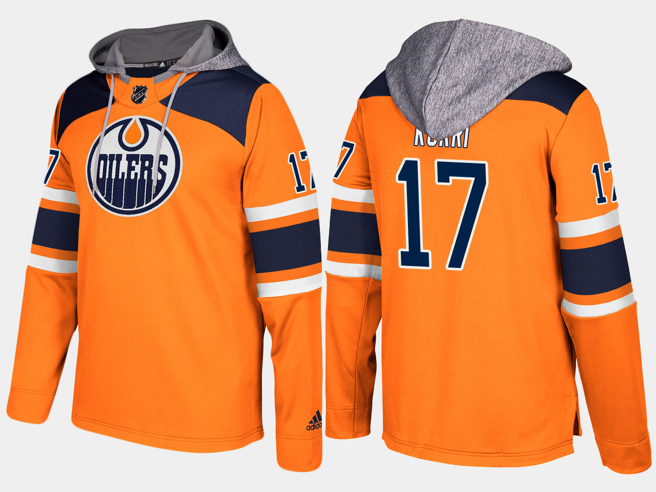 Men NHL Edmonton oilers retired #17 jari kurri orange hoodie